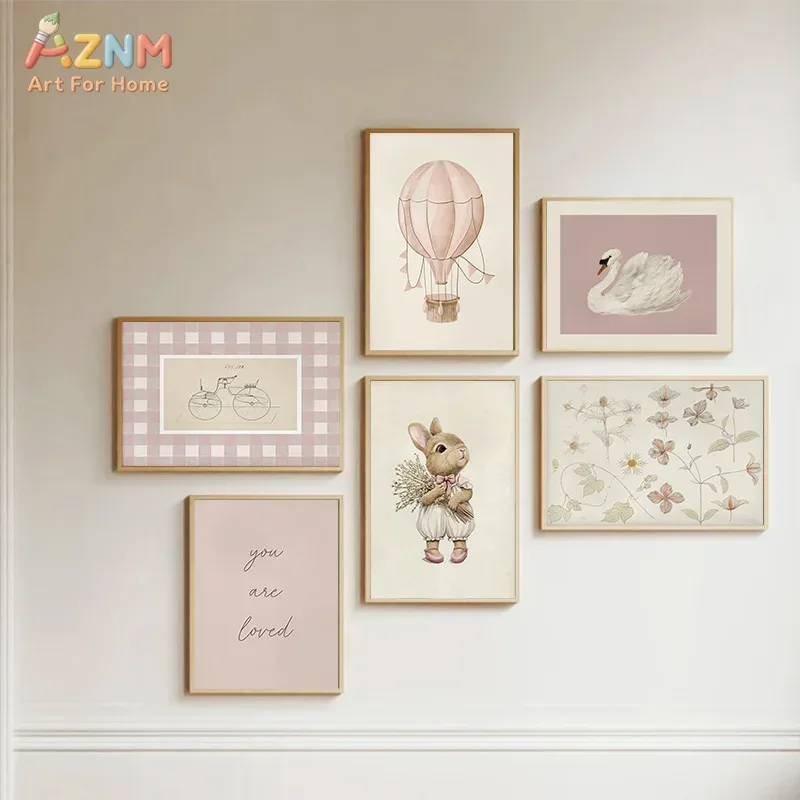Baby Nursery Vintage - AZNM Boho Bunny Hot Air Balloon