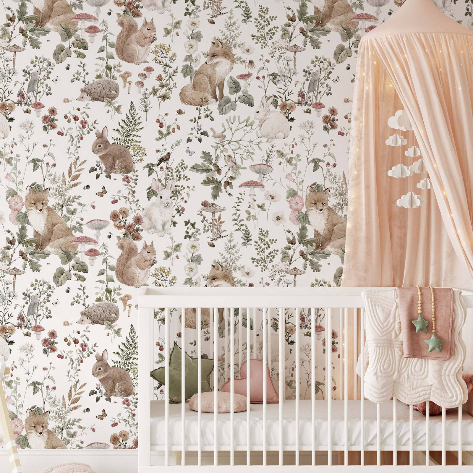 Baby Nursery Vintage - Papier peint à grande échelle motif