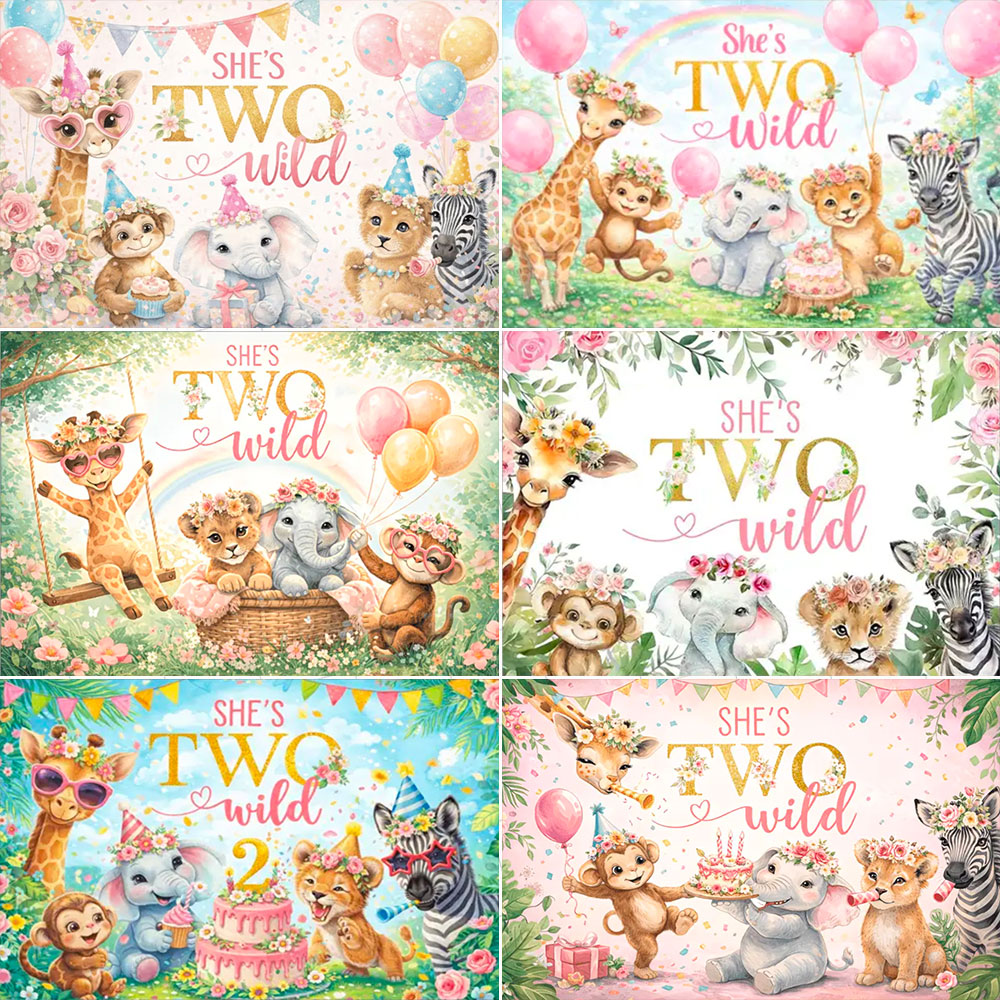 Baby Nursery Jungle Theme - Toile de fond photo thème 'She's