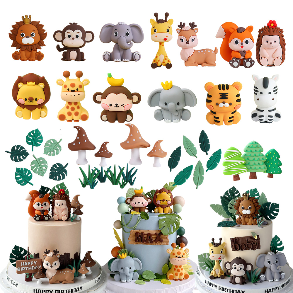 Baby Nursery Jungle Theme - Ensemble de décoration de gâteau animal