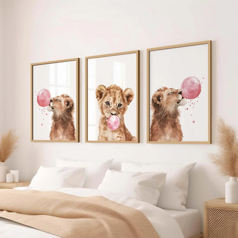 Baby Nursery Jungle Theme - Ensemble d'art mural pour chambre d'enfant