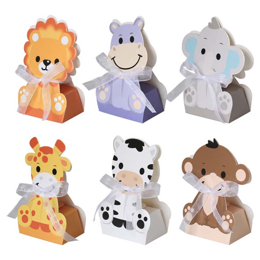 Baby Nursery Jungle Theme - Boîtes à faveurs d'animaux safari, boîtes