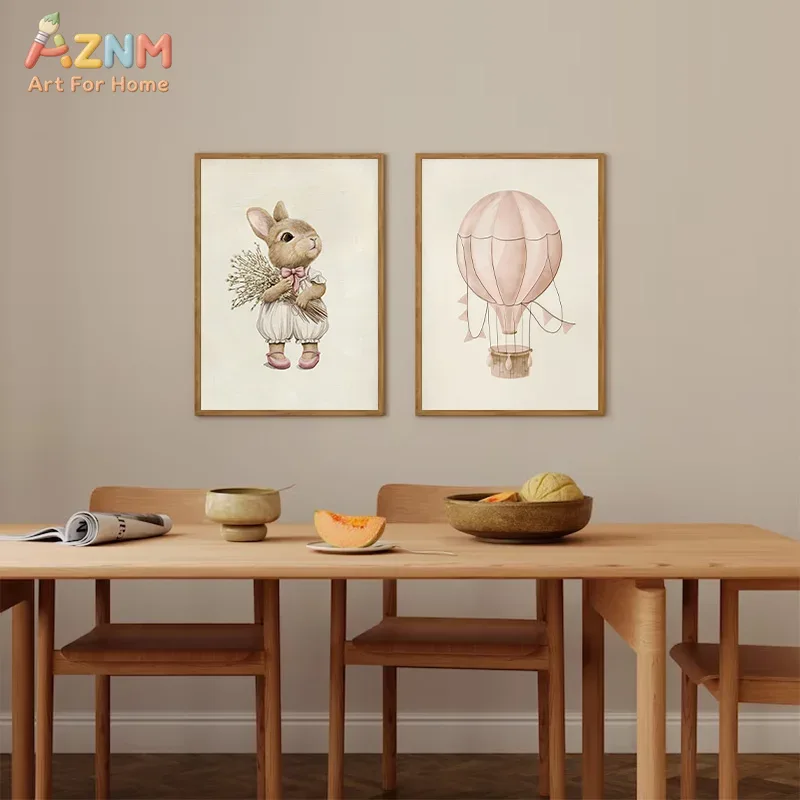 AZNM Boho Bunny Hot Air Balloo - Baby Nursery Vintage avis et prix