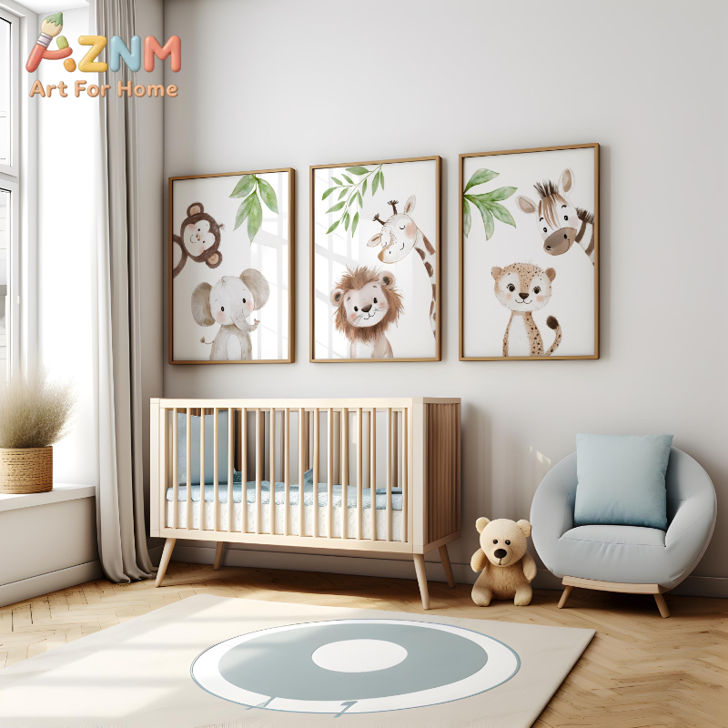 1 pièce/3 pièces d'impressions - Baby Nursery Jungle Theme avis et prix